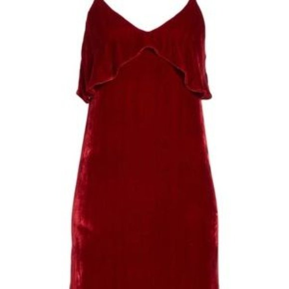 Alice + Olivia Size Small Red Velvet Bess Slip Dress - Picture 9 of 10